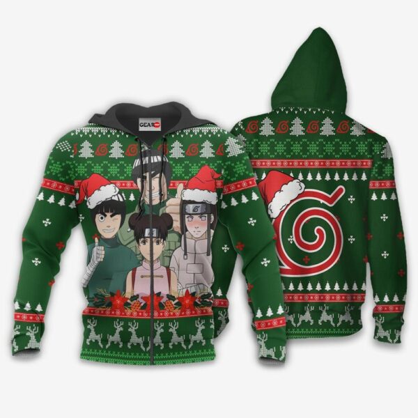 Konoha Team Guy Ugly Christmas Sweater Custom Naruto Anime XS12 2