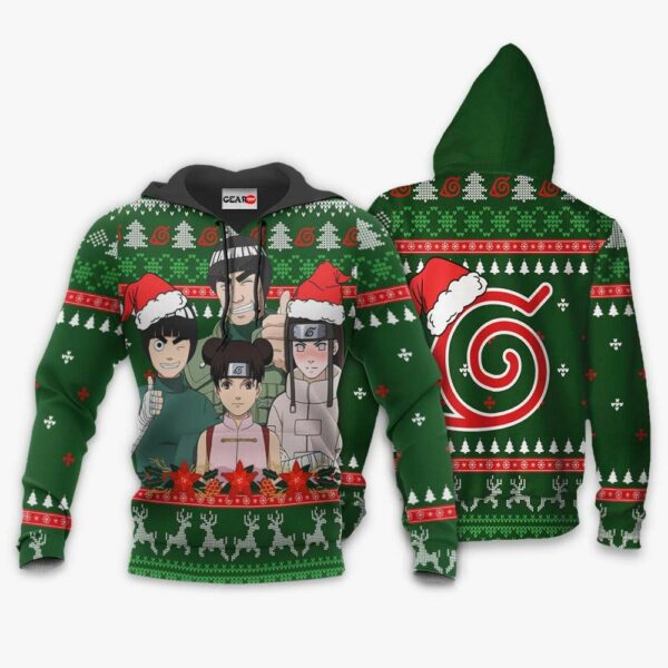 Konoha Team Guy Ugly Christmas Sweater Custom Naruto Anime XS12 3