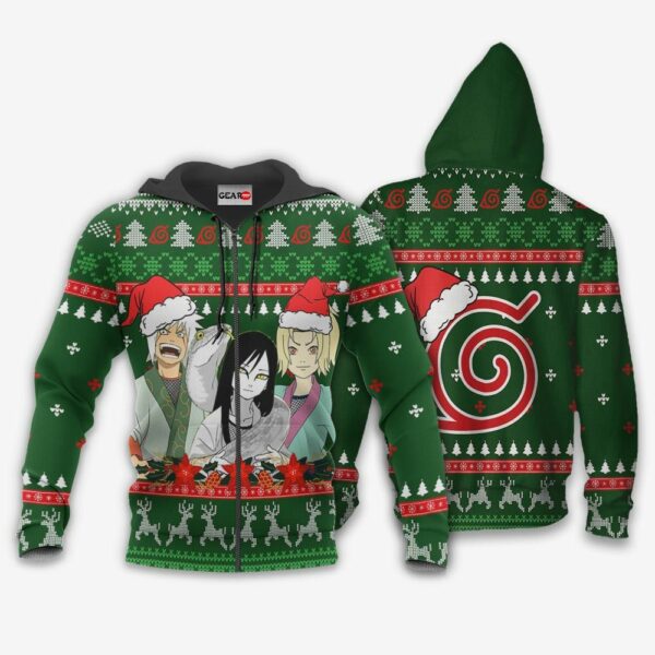 Konoha Team Sannin Ugly Christmas Sweater Custom Naruto Anime XS12 2