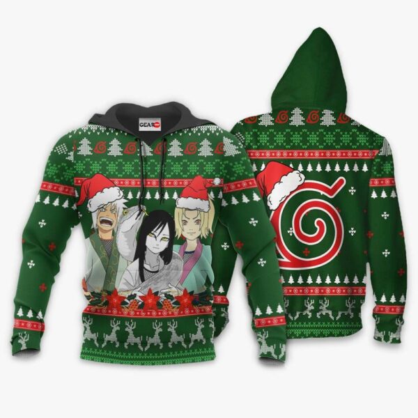 Konoha Team Sannin Ugly Christmas Sweater Custom Naruto Anime XS12 3