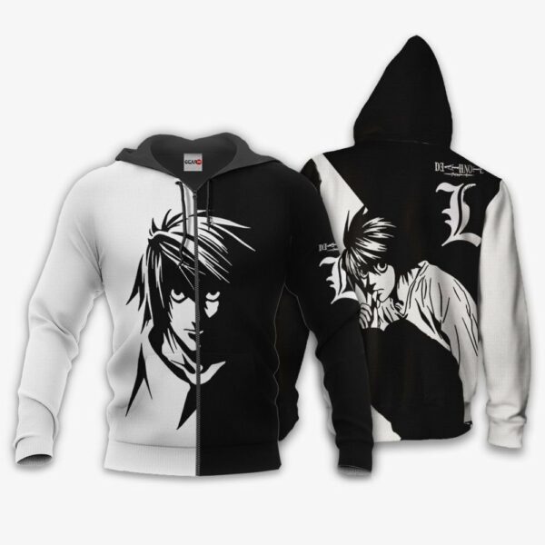 L Lawliet Hoodie Custom Shirt Anime Zip Jacket 1