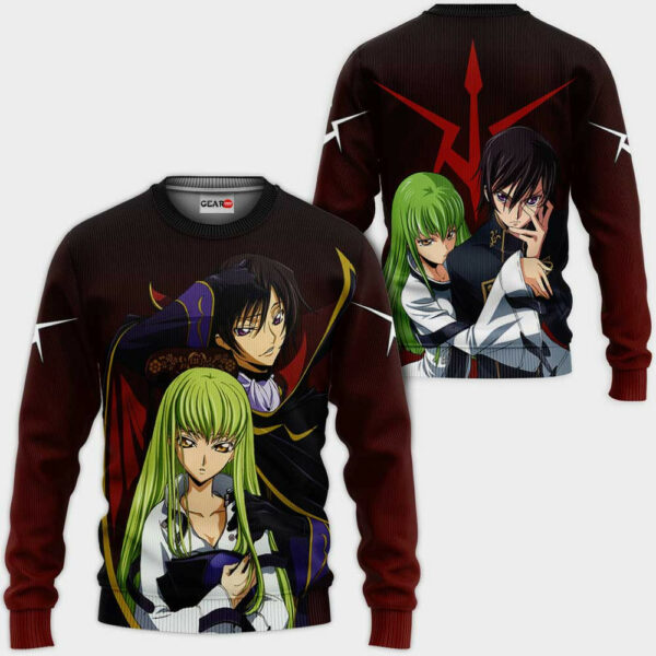 Lelouch and C.C. Hoodie Custom Code Geass Anime Merch Clothes Valentine's Gifts 2