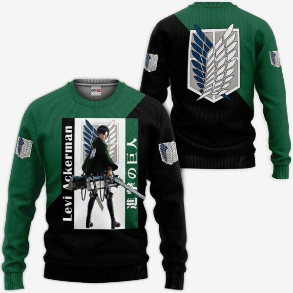 Levi Ackerman Hoodie Shirt Attack On Titan Anime Zip Jacket 2