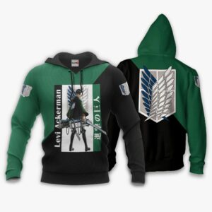 Levi Ackerman Hoodie Shirt Attack On Titan Anime Zip Jacket 8