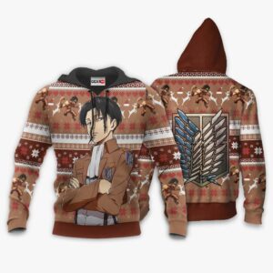 Levi Ackerman Ugly Christmas Sweater Custom Anime Attack On Titan XS12 7