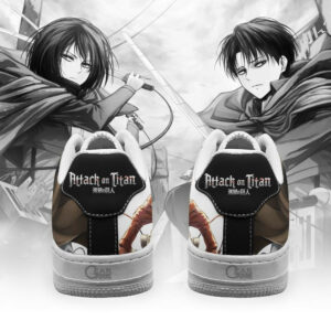 Levi and Mikasa Ackerman Sneakers AOT Custom Anime Shoes PT11 6