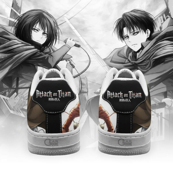 Levi and Mikasa Ackerman Sneakers AOT Custom Anime Shoes PT11 3