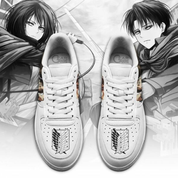 Levi and Mikasa Ackerman Sneakers AOT Custom Anime Shoes PT11 2