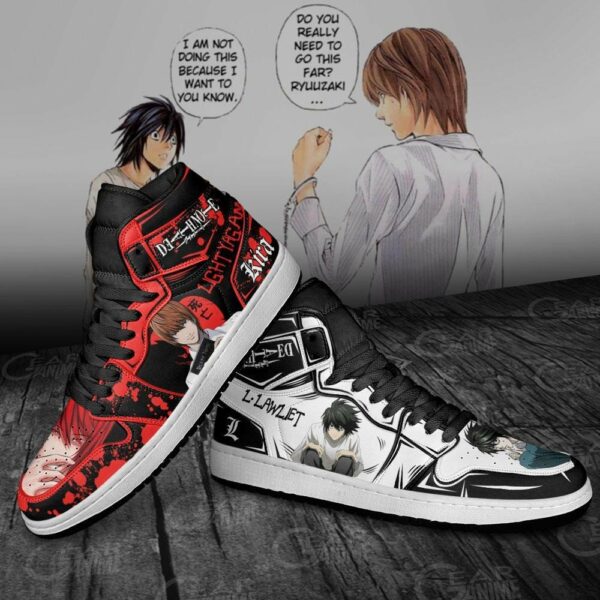 Light Yagami and L Lawliet Shoes Custom Death Note Anime Sneakers 4