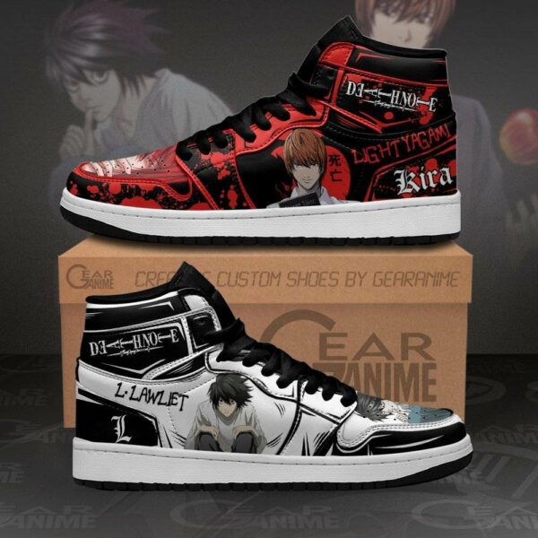 Light Yagami and L Lawliet Shoes Custom Death Note Anime Sneakers 1