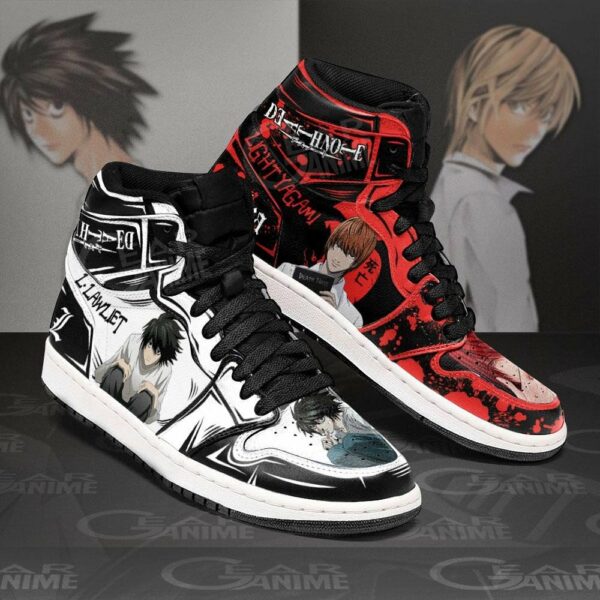 Light Yagami and L Lawliet Shoes Custom Death Note Anime Sneakers 2