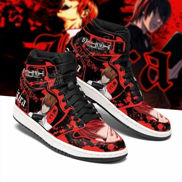 Light Yagami Shoes Red Custom Death Note Anime Sneakers Fan MN05 2