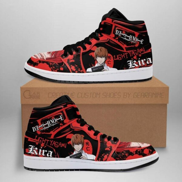 Light Yagami Shoes Red Custom Death Note Anime Sneakers Fan MN05 1