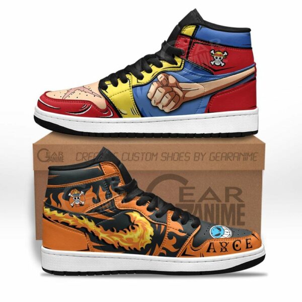 Luffy And Ace Shoes Custom Anime One Piece Sneakers 1