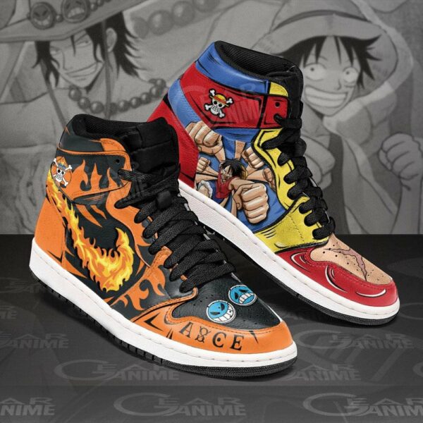 Luffy And Ace Shoes Custom Anime One Piece Sneakers 3