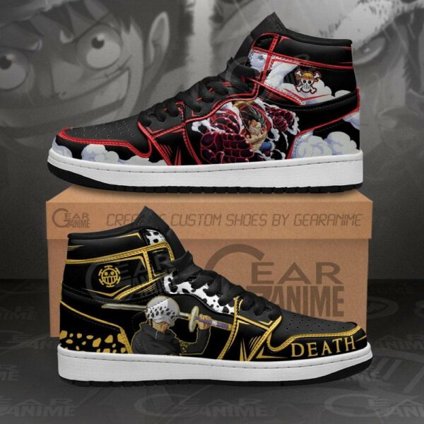 Luffy and Trafalgar Law Shoes Custom One Piece Anime Sneakers Friend Gifts 1