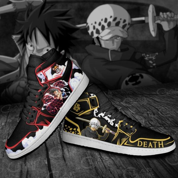 Luffy and Trafalgar Law Shoes Custom One Piece Anime Sneakers Friend Gifts 3