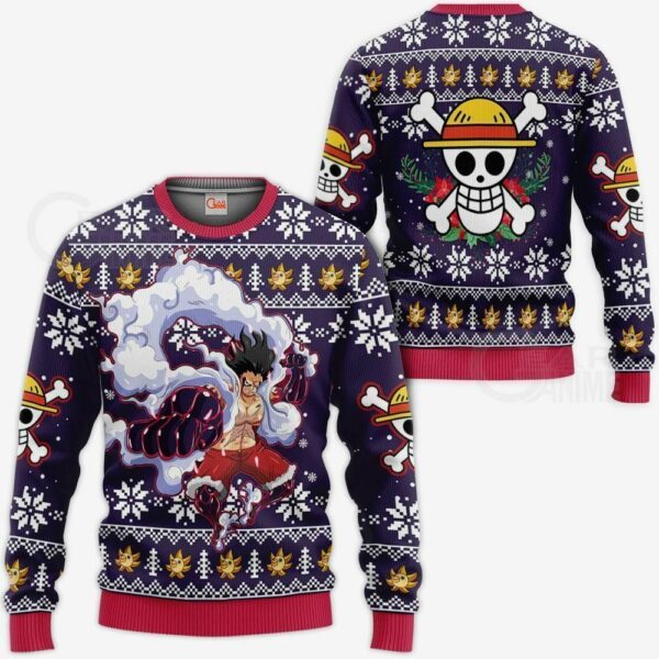 Luffy Gear 4 Ugly Christmas Sweater One Piece Anime Xmas 1