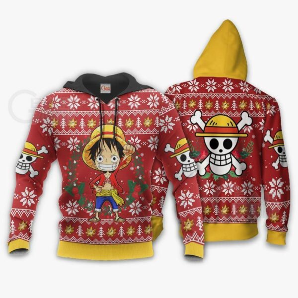 Luffy Ugly Christmas Sweater One Piece Anime Xmas 3