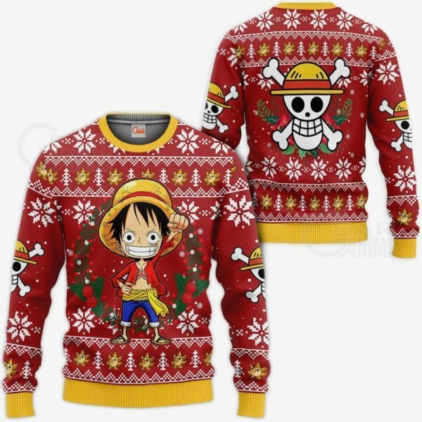 Luffy Ugly Christmas Sweater One Piece Anime Xmas 1