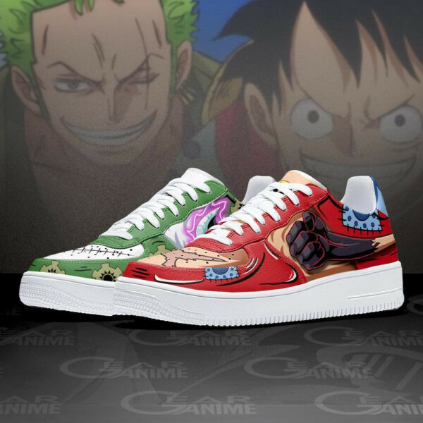 Luffy & Zoro Air Shoes Custom Wano Arc Haki One Piece Anime Sneakers 2