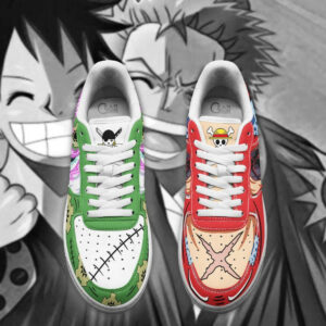 Luffy & Zoro Air Shoes Custom Wano Arc Haki One Piece Anime Sneakers 7