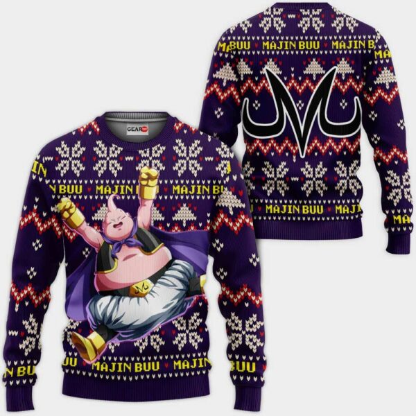 Majin Buu Fat Ugly Christmas Sweater Custom Anime Dragon Ball XS12 1