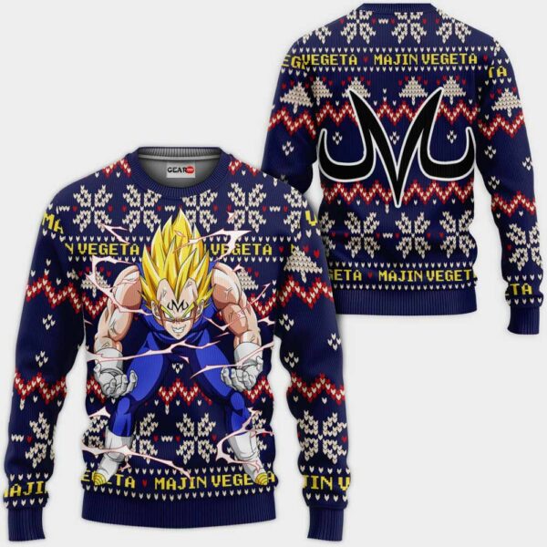 Majin Vegeta Christmas Sweater Custom Anime Dragon Ball XS12 1