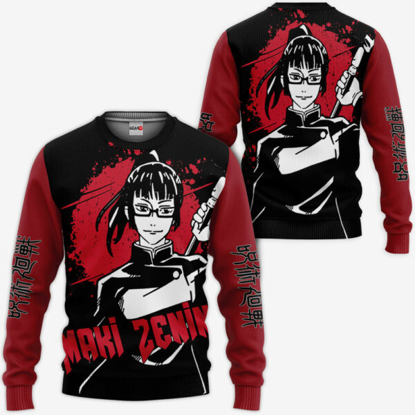 Maki Zenin Hoodie Custom Jujutsu Kaisen Anime Merch Clothes Monochrome 2