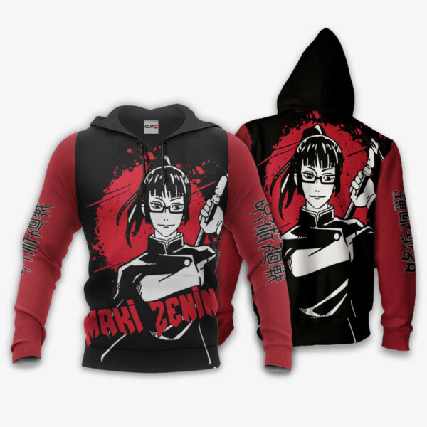 Maki Zenin Hoodie Custom Jujutsu Kaisen Anime Merch Clothes Monochrome 3