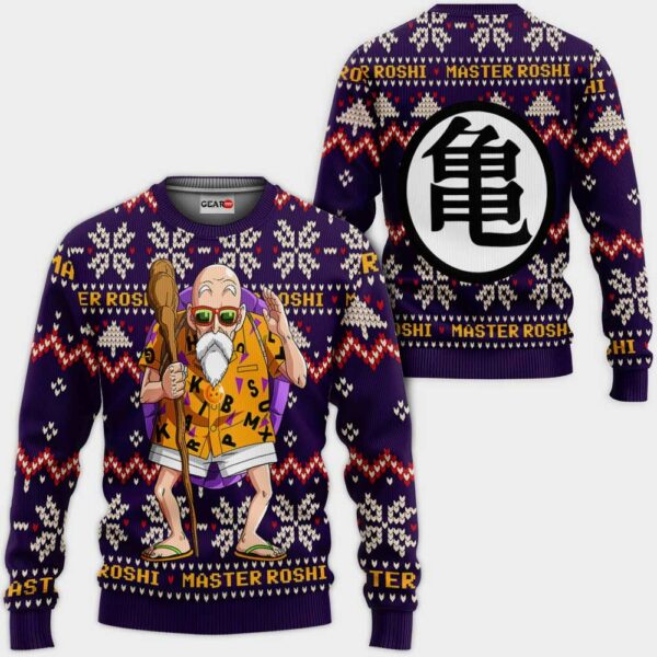 Master Roshi Ugly Christmas Sweater Custom Anime Dragon Ball XS12 1