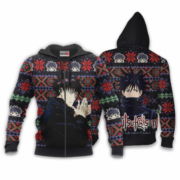 Megumi Fushiguro Ugly Christmas Sweater Custom Anime Jujutsu Kaisen XS12 2