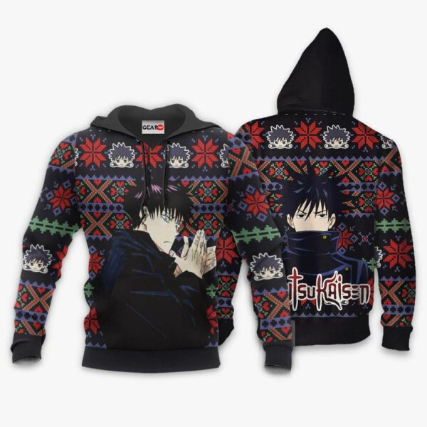 Megumi Fushiguro Ugly Christmas Sweater Custom Anime Jujutsu Kaisen XS12 3