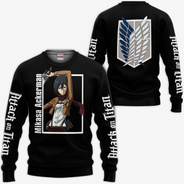Mikasa Ackerman Hoodie Attack On Titan Anime Shirts Jacket 2