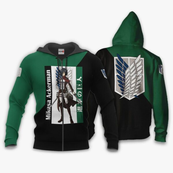 Mikasa Ackerman Hoodie Shirt Attack On Titan Anime Zip Jacket 1