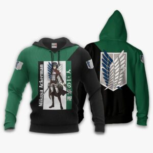 Mikasa Ackerman Hoodie Shirt Attack On Titan Anime Zip Jacket 8