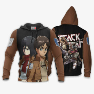 Mikasa And Eren Hoodie Custom Attack On Titan Anime Merch Clothes Valentine's Gifts 8