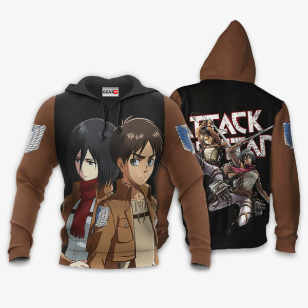 Mikasa And Eren Hoodie Custom Attack On Titan Anime Merch Clothes Valentine's Gifts 3