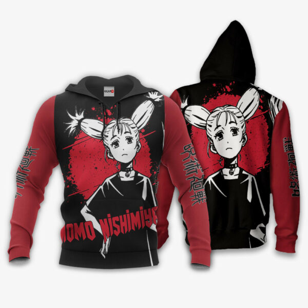 Momo Nishimiya Hoodie Custom Jujutsu Kaisen Anime Merch Clothes Monochrome 3