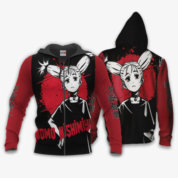 Momo Nishimiya Hoodie Custom Jujutsu Kaisen Anime Merch Clothes Monochrome 1