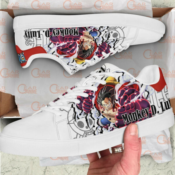 Monkey D Luffy Skate Shoes Custom Anime One Piece Shoes Gift Idea 2