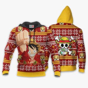 Monkey Luffy Ugly Christmas Sweater Custom One Piece Anime XS12 7