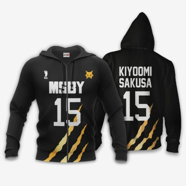 MSBY Kiyoomi Sakusa Hoodie Uniform Number 15 Haikyuu Anime Shirts 1