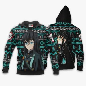 Muichiro Ugly Christmas Sweater Custom Anime Kimetsu XS12 7