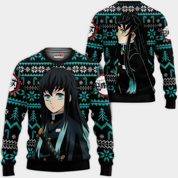 Muichiro Ugly Christmas Sweater Custom Anime Kimetsu XS12 1