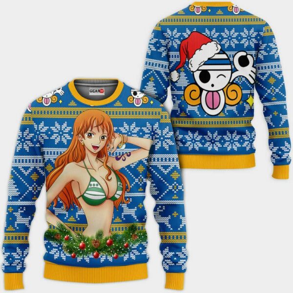 Nami Ugly Christmas Sweater Custom One Piece Anime XS12 1