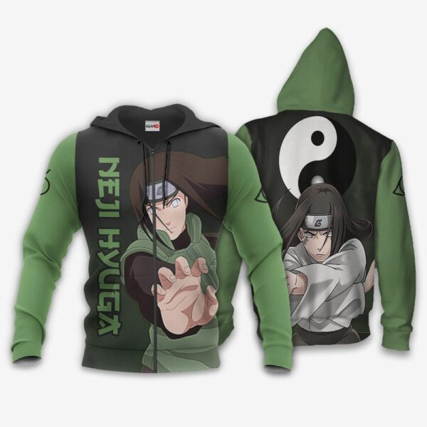 Neji Hyuga Hoodie Shirt Naruto Anime Zip Jacket 1