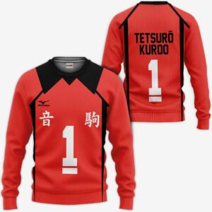 Nekoma Tetsuro Kuroo Hoodie Number 1 Uniform Haikyuu Anime Shirts 8