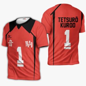 Nekoma Tetsuro Kuroo Hoodie Number 1 Uniform Haikyuu Anime Shirts 9