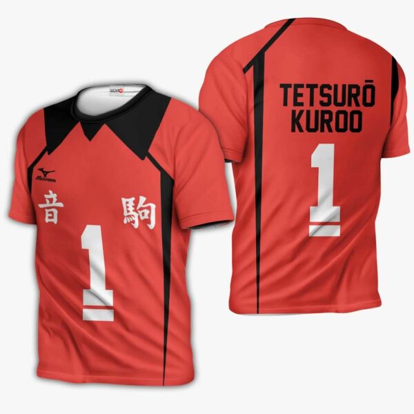 Nekoma Tetsuro Kuroo Hoodie Number 1 Uniform Haikyuu Anime Shirts 3